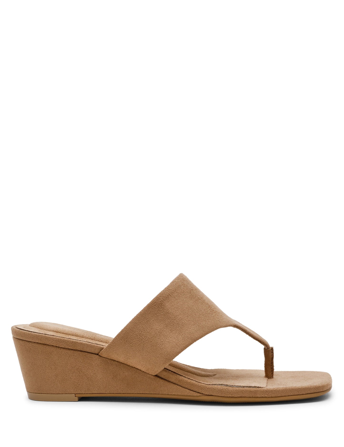 Anne Klein Willing Strappy Flat Sandal in Sand Suede