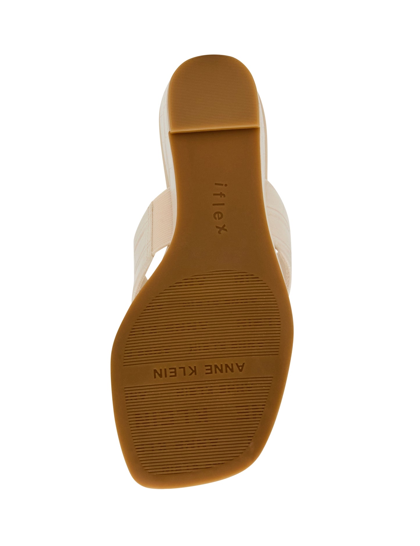 Anne Klein Willing Strappy Flat Sandal in Bone Croc