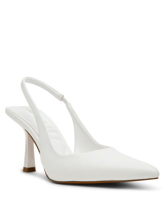 Anne Klein Itzy Slingback Block Heel Pump in White
