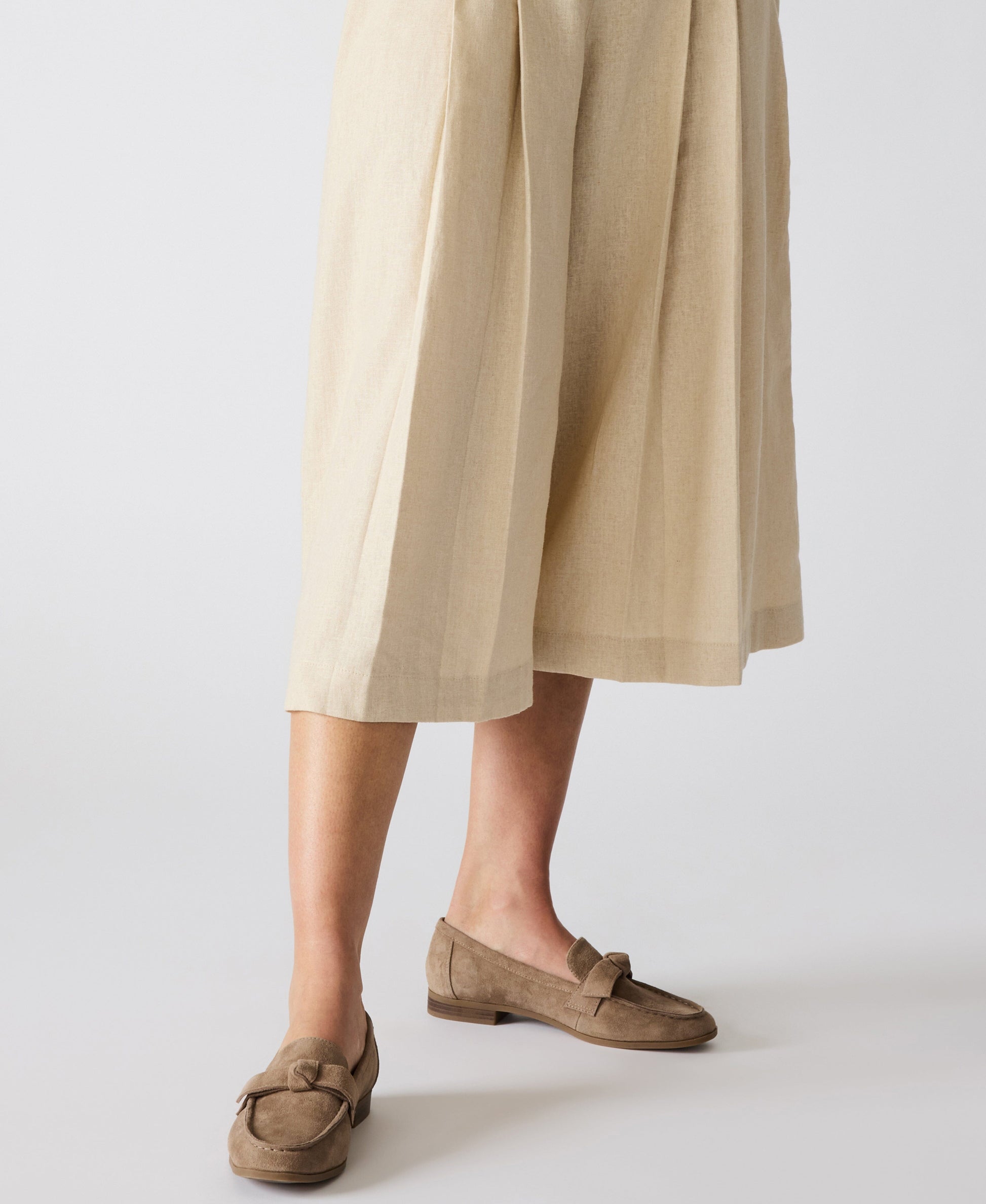 Anne Klein Bowie Slip-On Loafer in Taupe Suede