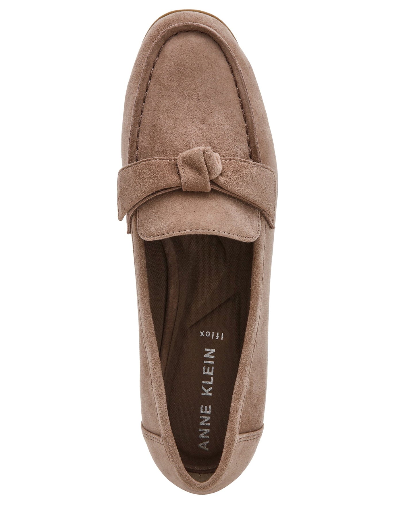 Anne Klein Bowie Slip-On Loafer in Taupe Suede