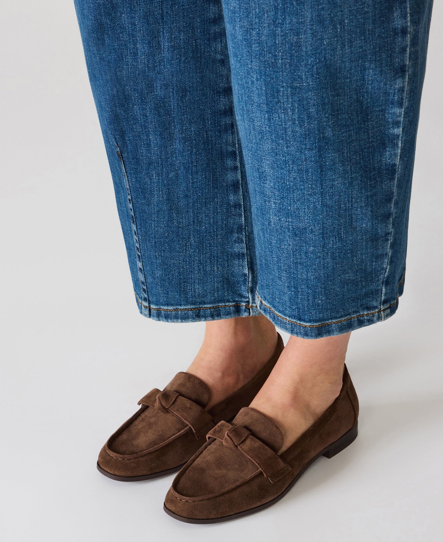 Anne Klein Bowie Slip-On Loafer in Brown Suede