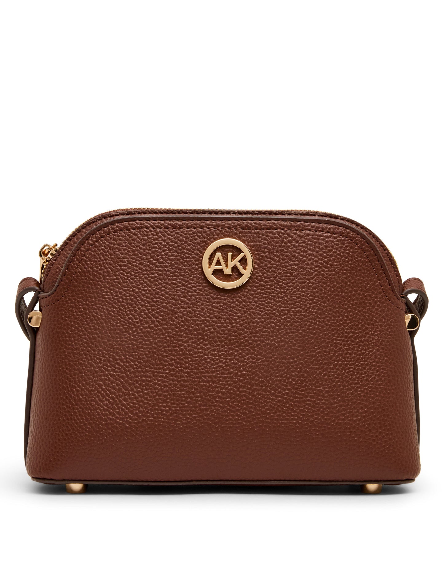 Anne Klein Dome Crossbody Bag with Detachable Card Case in Walnut