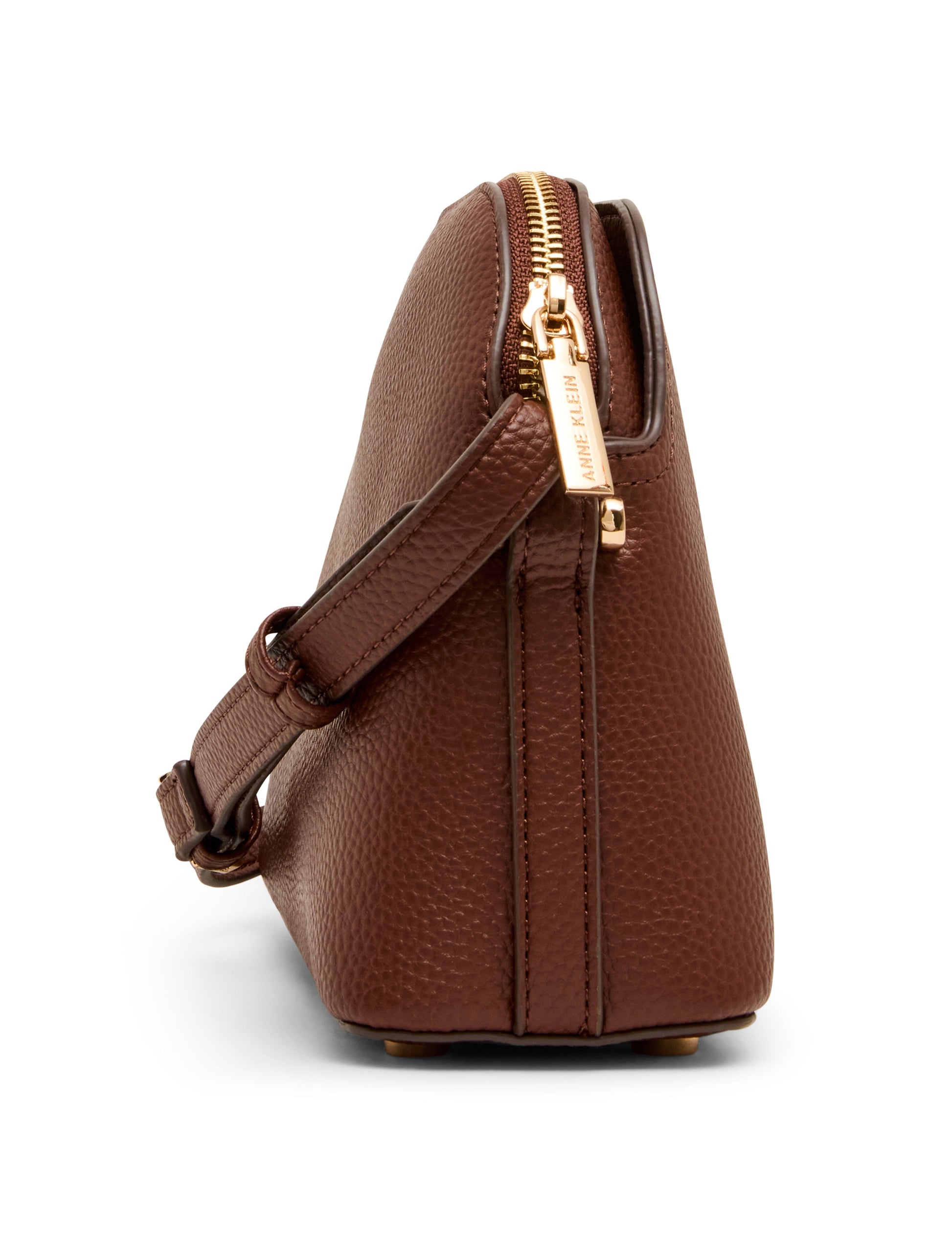 Anne Klein Dome Crossbody Bag with Detachable Card Case in Walnut