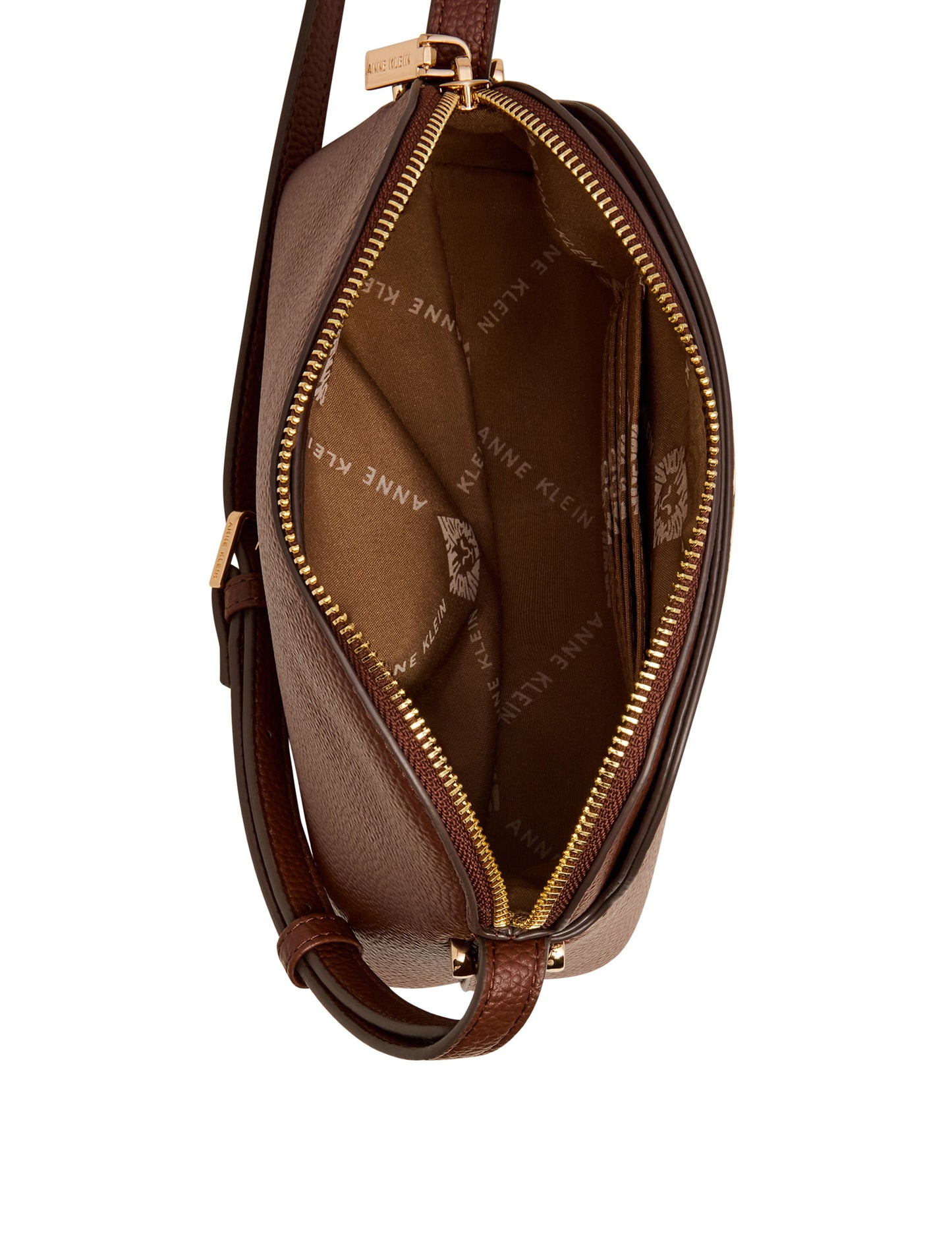 Anne Klein Dome Crossbody Bag with Detachable Card Case in Walnut