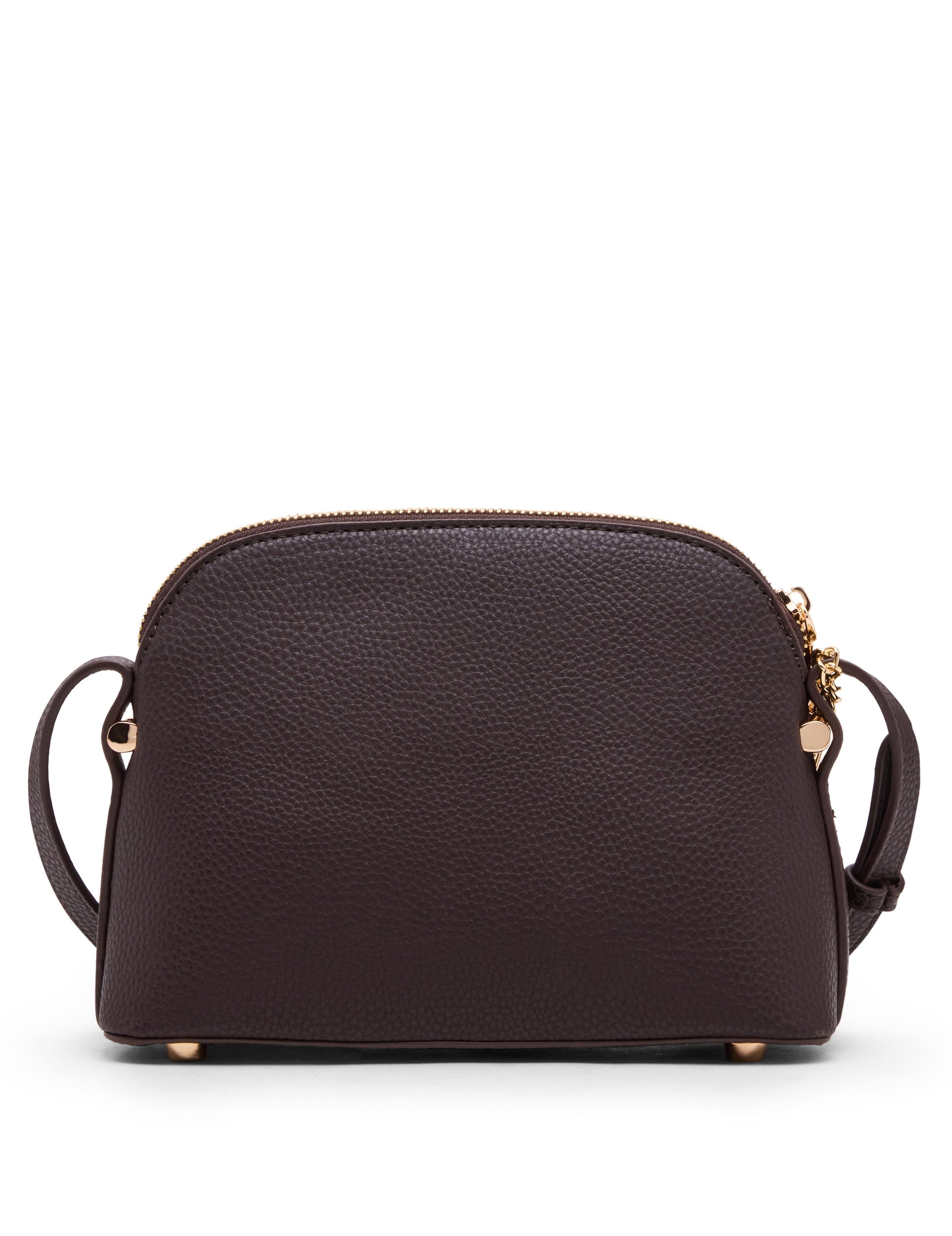 Anne Klein Dome Crossbody Bag with Detachable Card Case in Espresso
