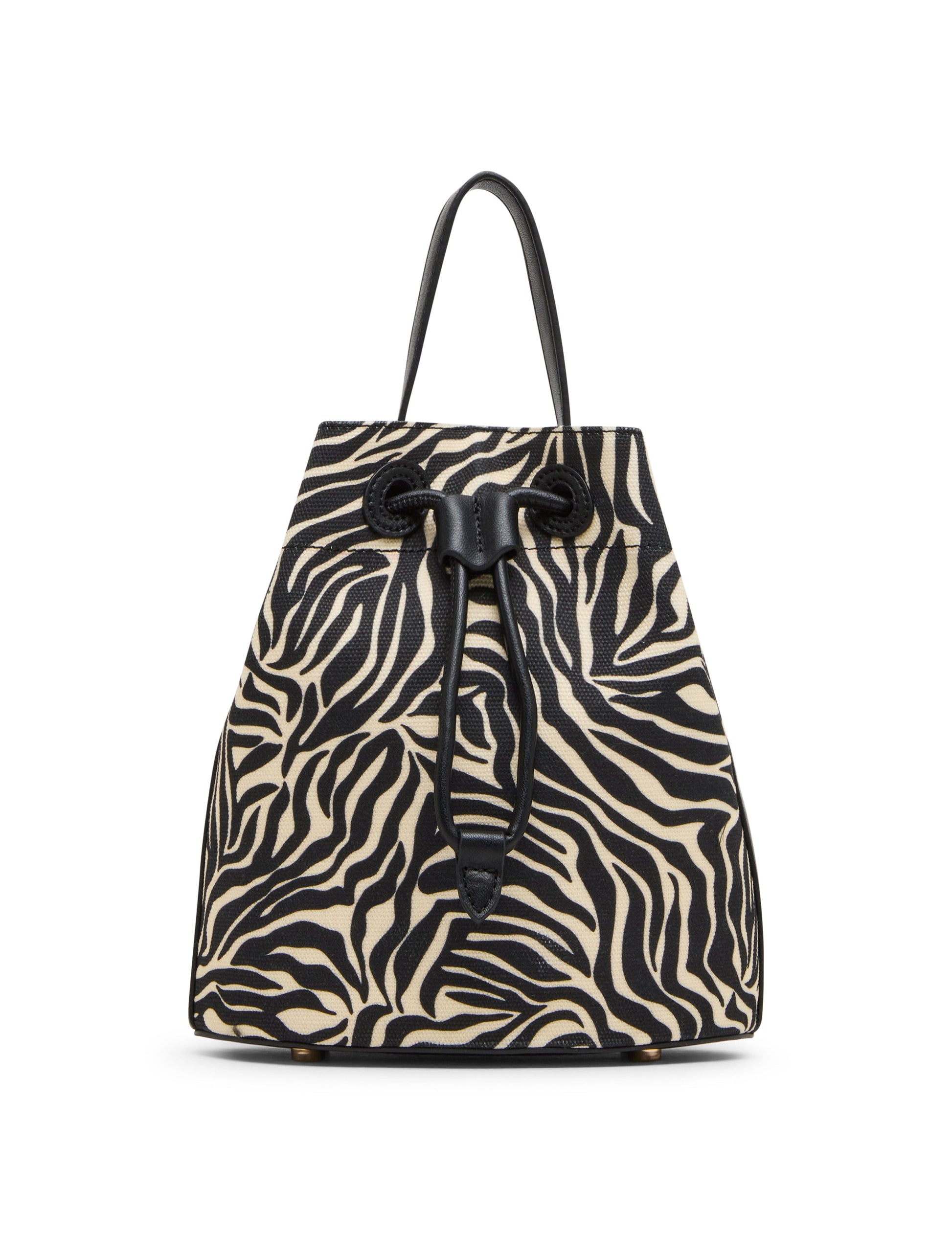 Anne Klein Printed Bucket Bag in Zebra: Black-Cream / Black