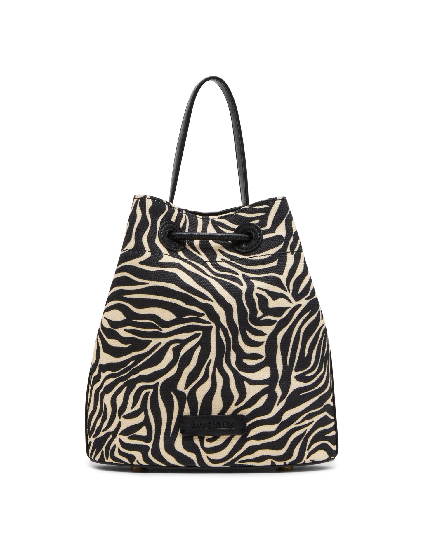 Anne Klein Printed Bucket Bag in Zebra: Black-Cream / Black