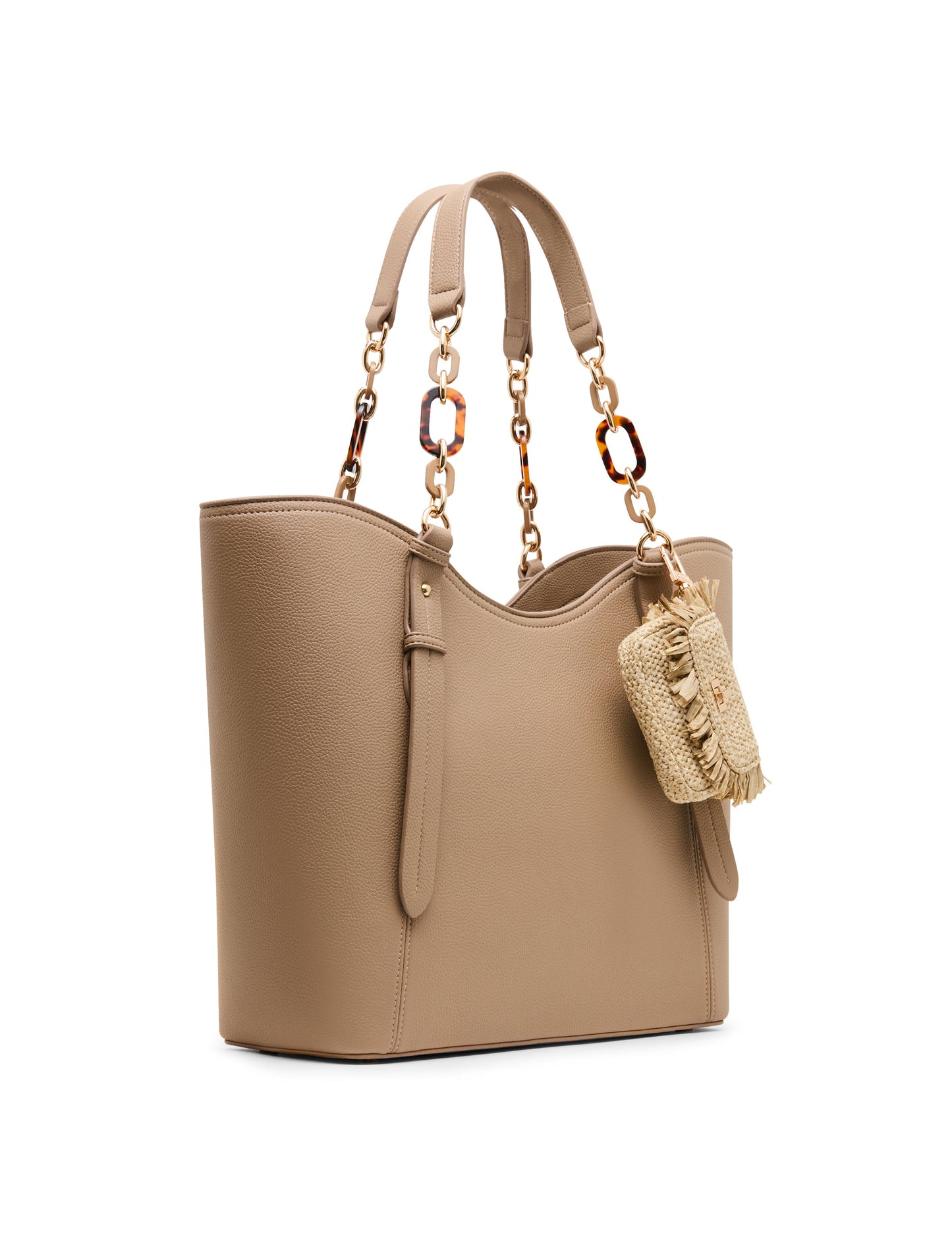 Anne Klein Medium Tote Bag with Pouch in Truffle / Tan