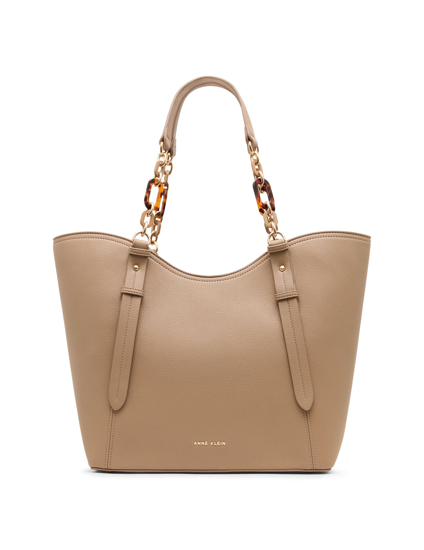 Anne Klein Medium Tote Bag with Pouch in Truffle / Tan