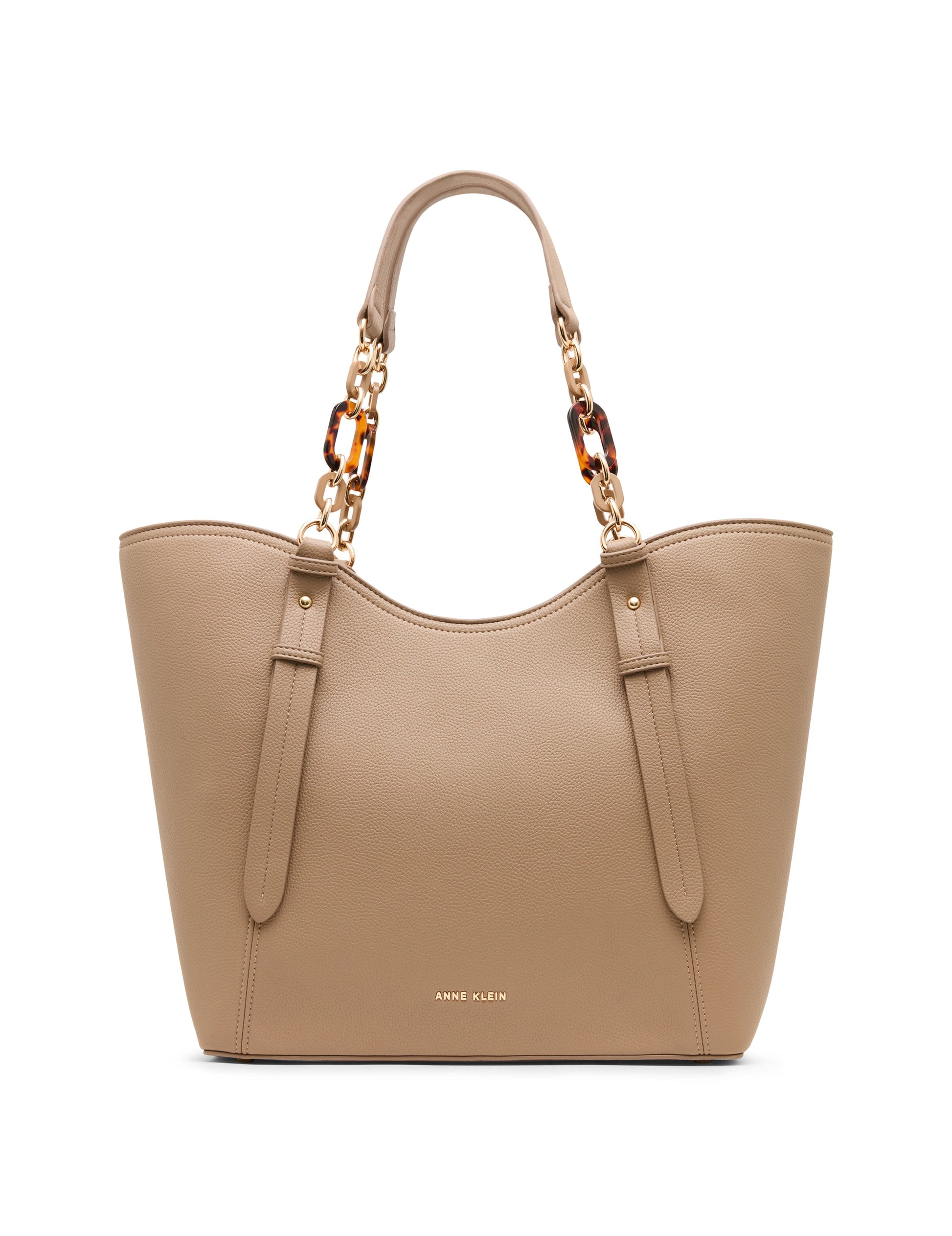Anne Klein Medium Tote Bag with Pouch in Truffle / Tan