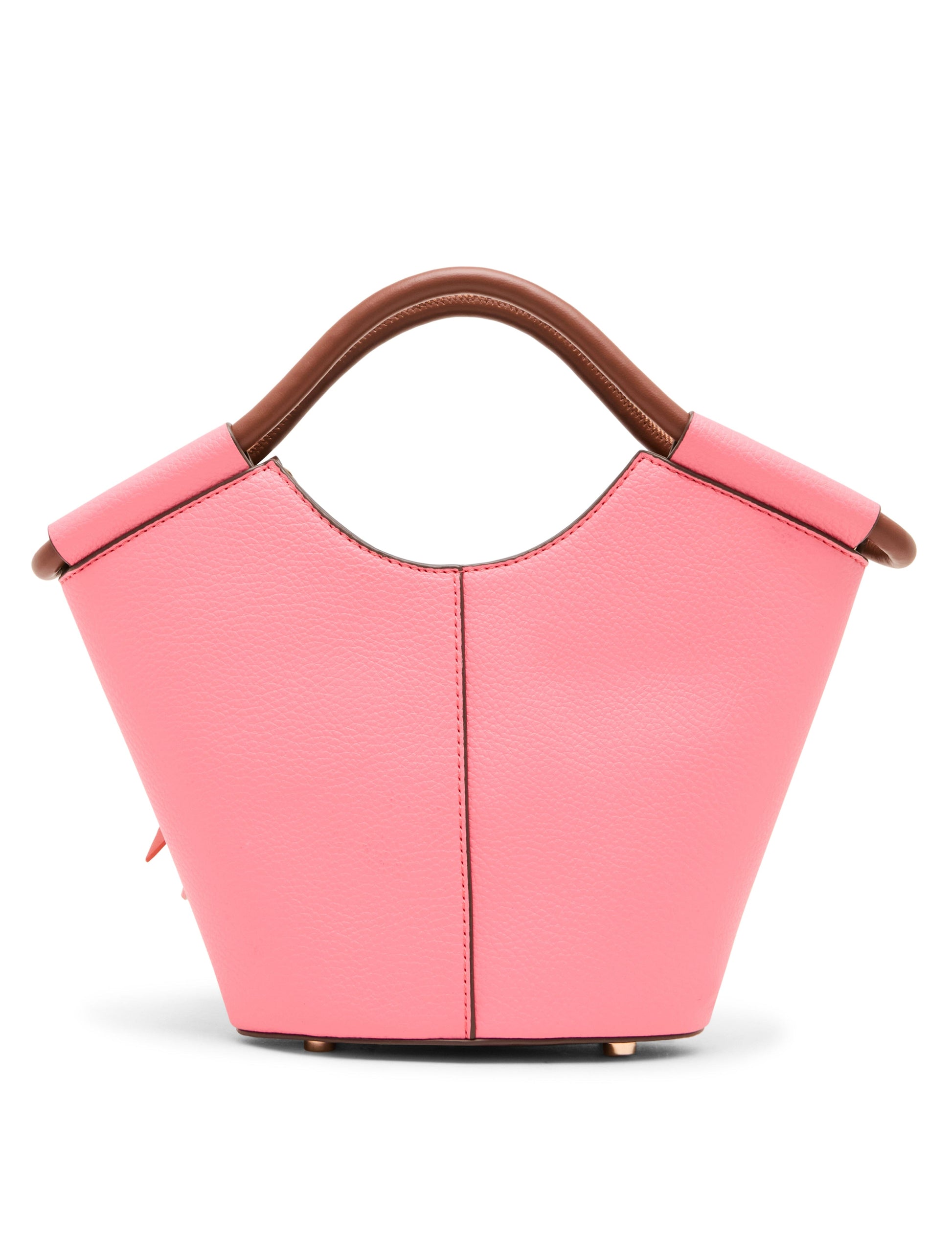 Anne Klein Small Tote Bag with Bag Charm in Watermelon / Hazelnut