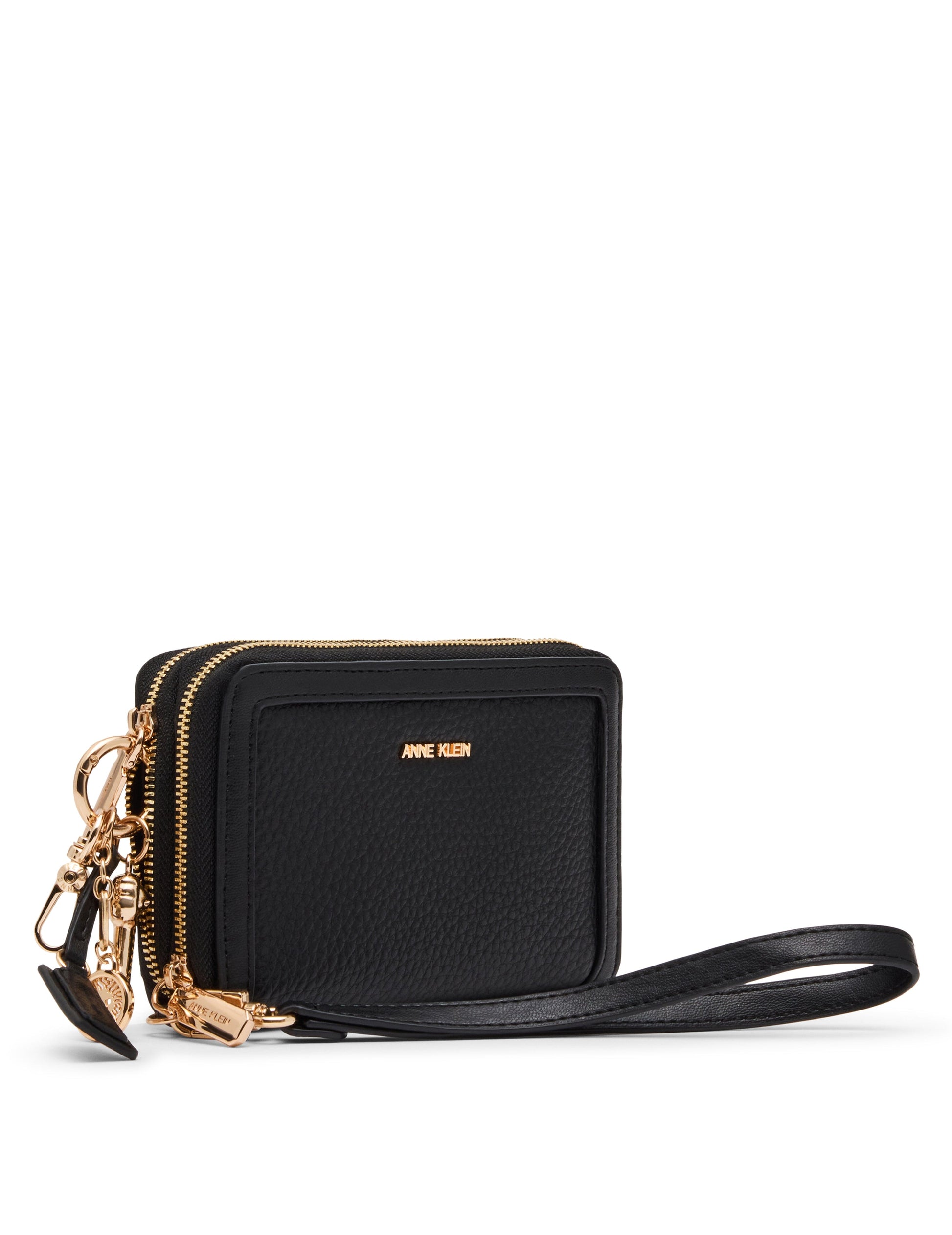 Anne Klein Double Zip Around Wallet with Charms