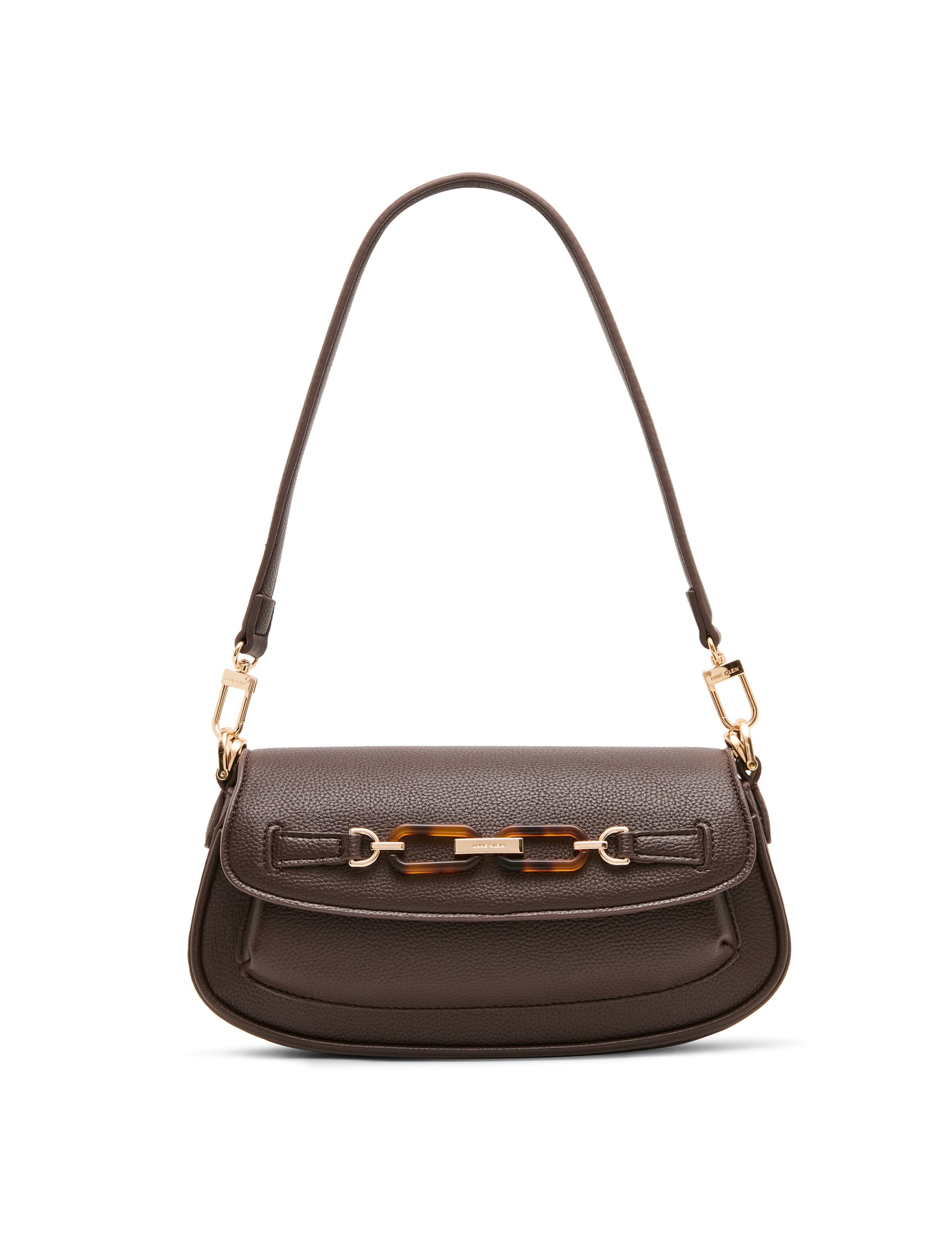 Anne Klein Tortoise Chain Link Shoulder Bag in Espresso