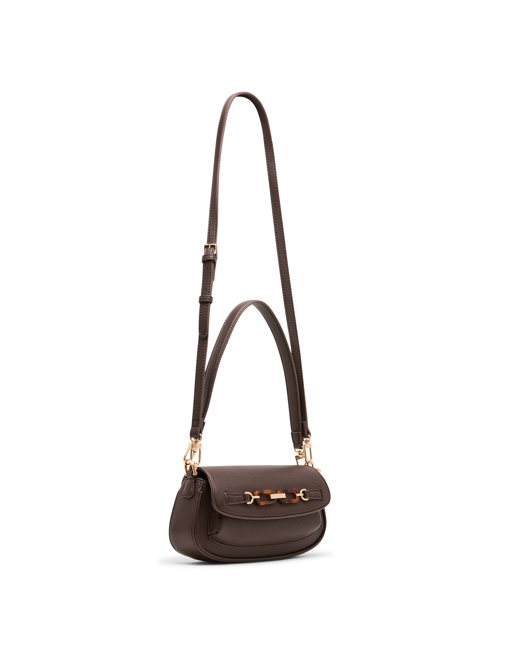 Anne Klein Tortoise Chain Link Shoulder Bag in Espresso