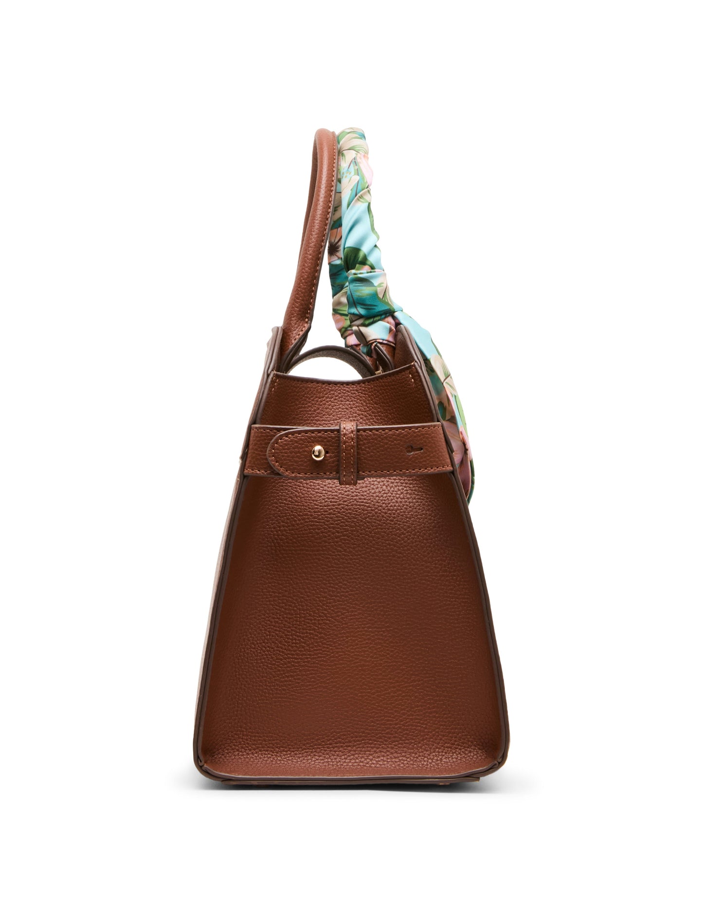 Anne Klein Rounded Satchel with Convertible Strap in Hazelnut / Hibiscus-Pink Mul