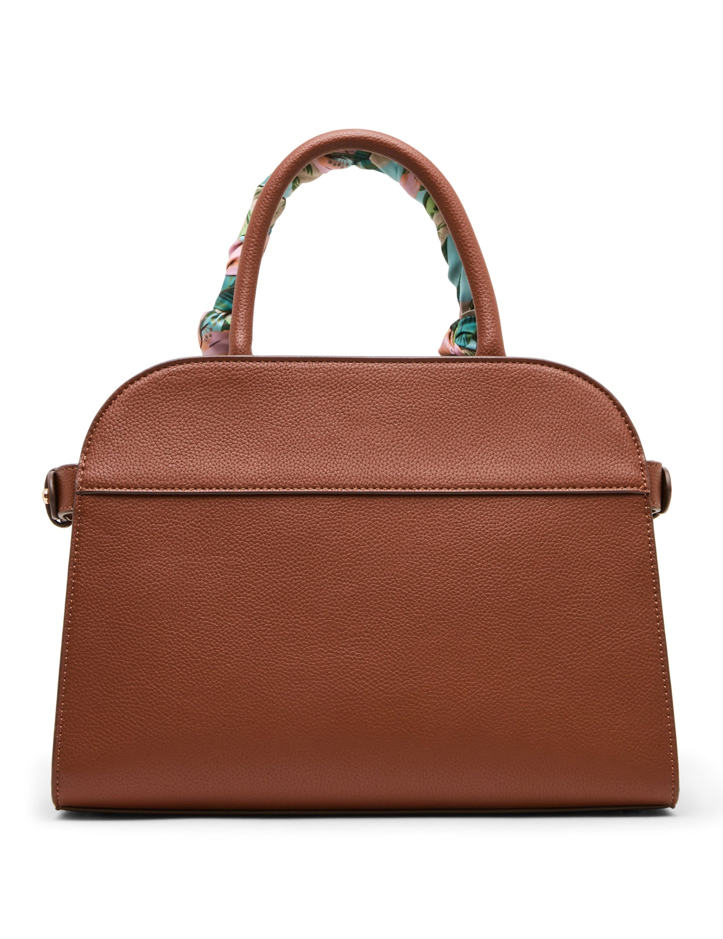 Anne Klein Rounded Satchel with Convertible Strap in Hazelnut / Hibiscus-Pink Mul