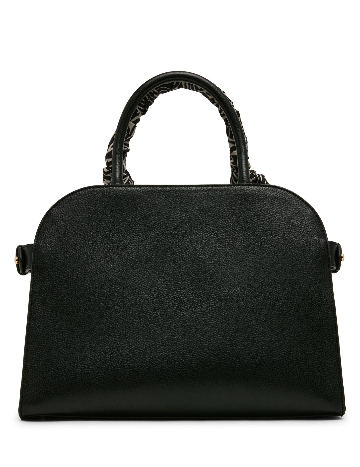 Anne Klein Rounded Satchel with Convertible Strap in Black / Zebra