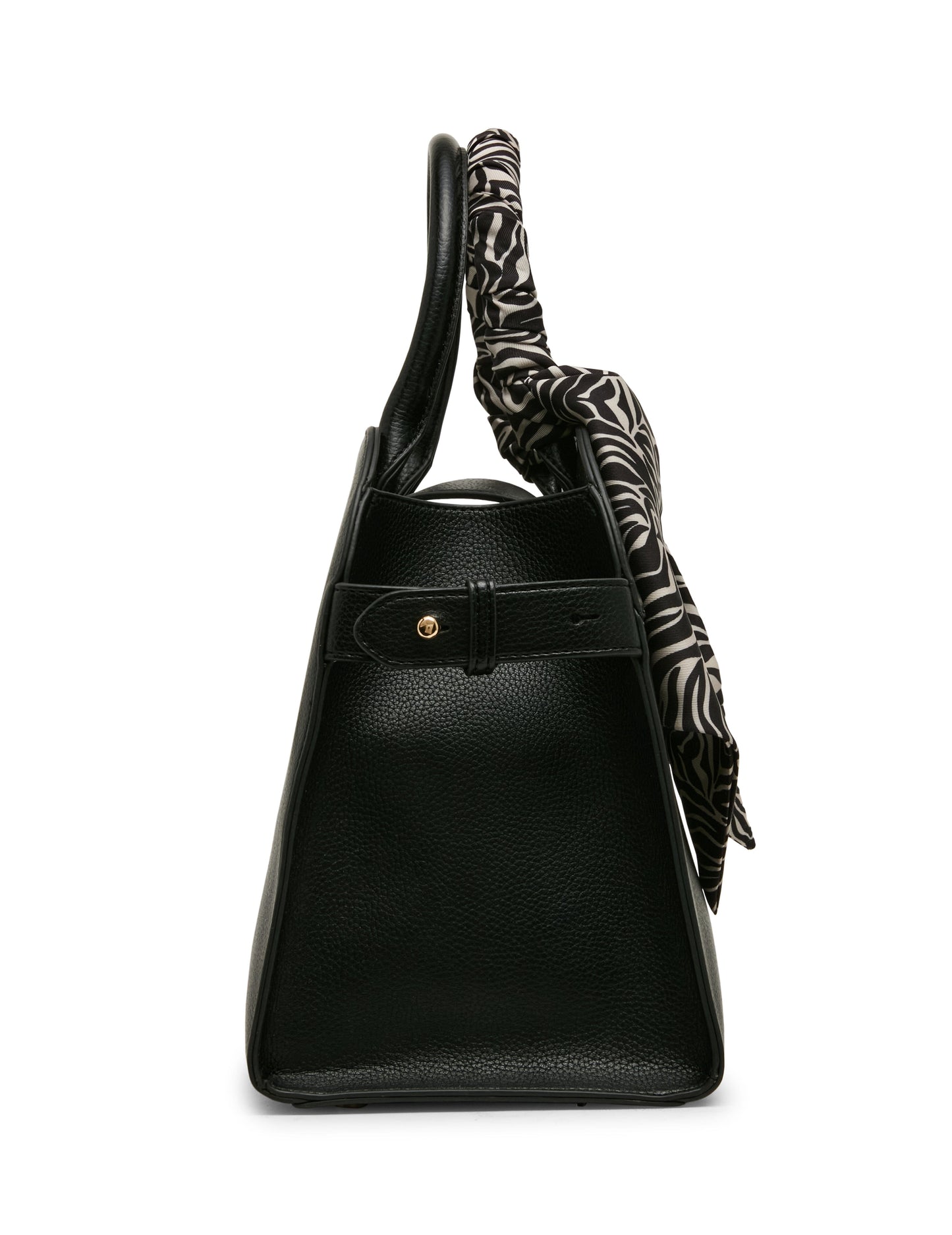 Anne Klein Rounded Satchel with Convertible Strap in Black / Zebra