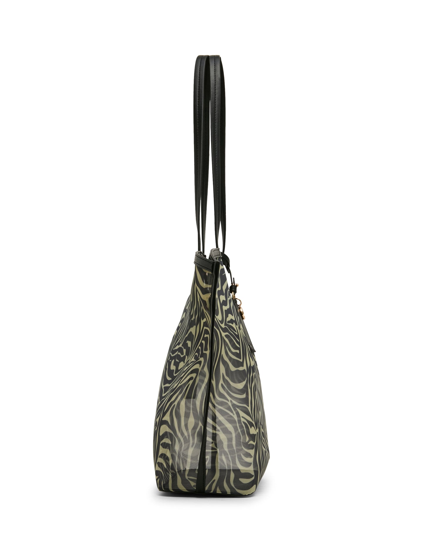 Anne Klein Printed Mesh Tote Bag with Pouch in Zebra: Black-Cream / Black | Anne