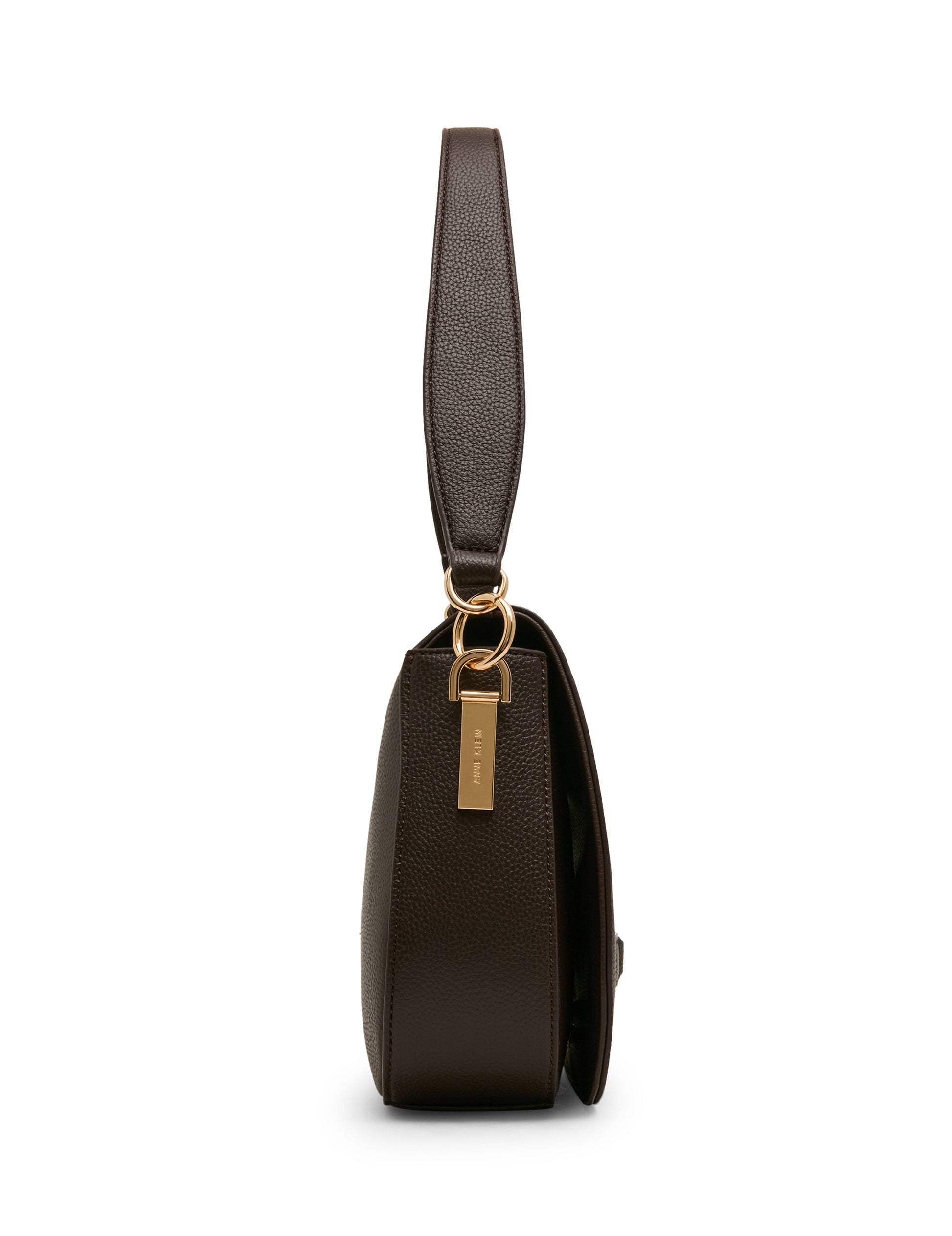 Anne Klein Flap Shoulder Bag with Scarf Detail in Espresso / Pearl White-Sesame |