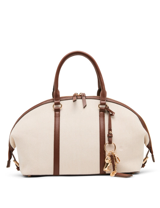 Anne Klein Canvas Bowler Satchel with Charms
