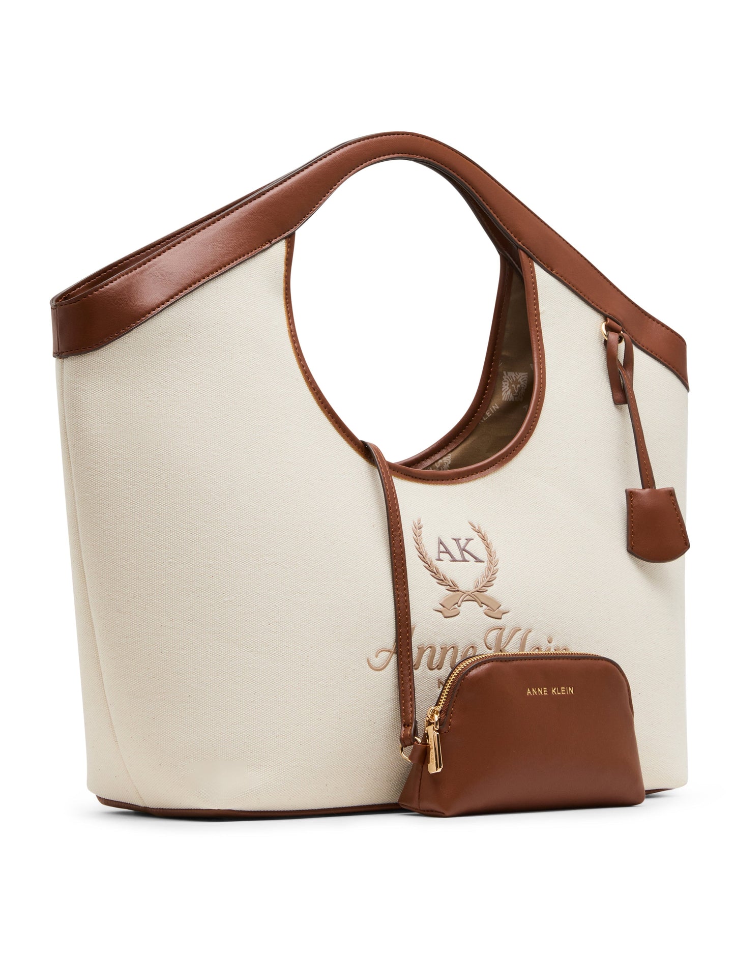 Anne Klein Large Canvas Tote with Detachable Strap