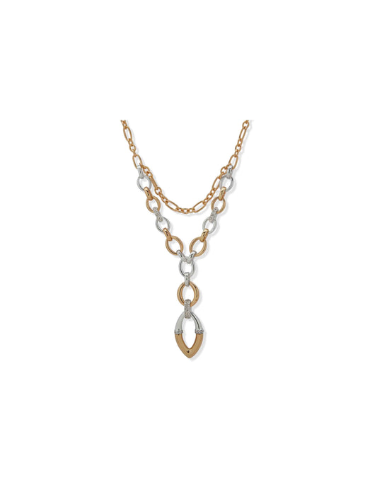 Anne Klein Nk 16/18In Multirow Ttn Linked Yneck-Ttn/Cry