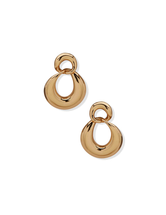 Anne Klein Pe Puffy Twisted Link Drop-Gld
