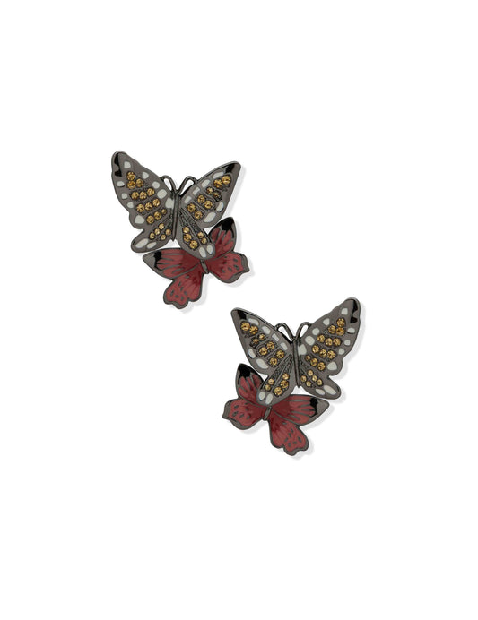 Anne Klein Pe Lrg Drama Butterfuly Motif Btn-Gld/Lt Hem/Multi