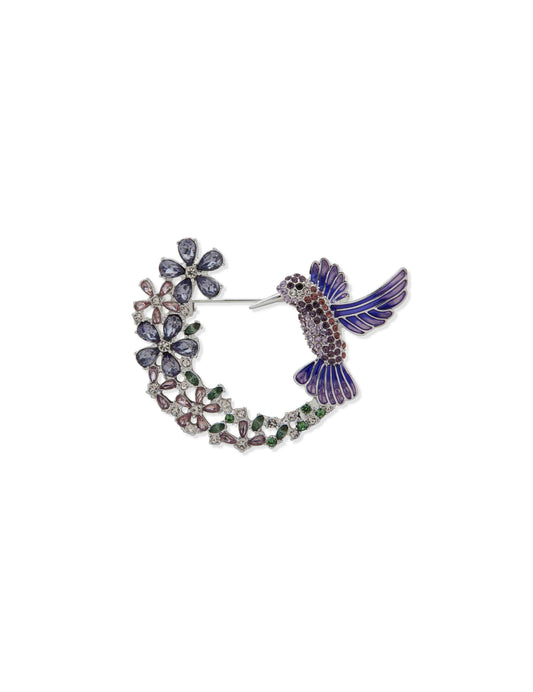 Anne Klein Bx Hummingbird & Floral Pin-Gld/Multi