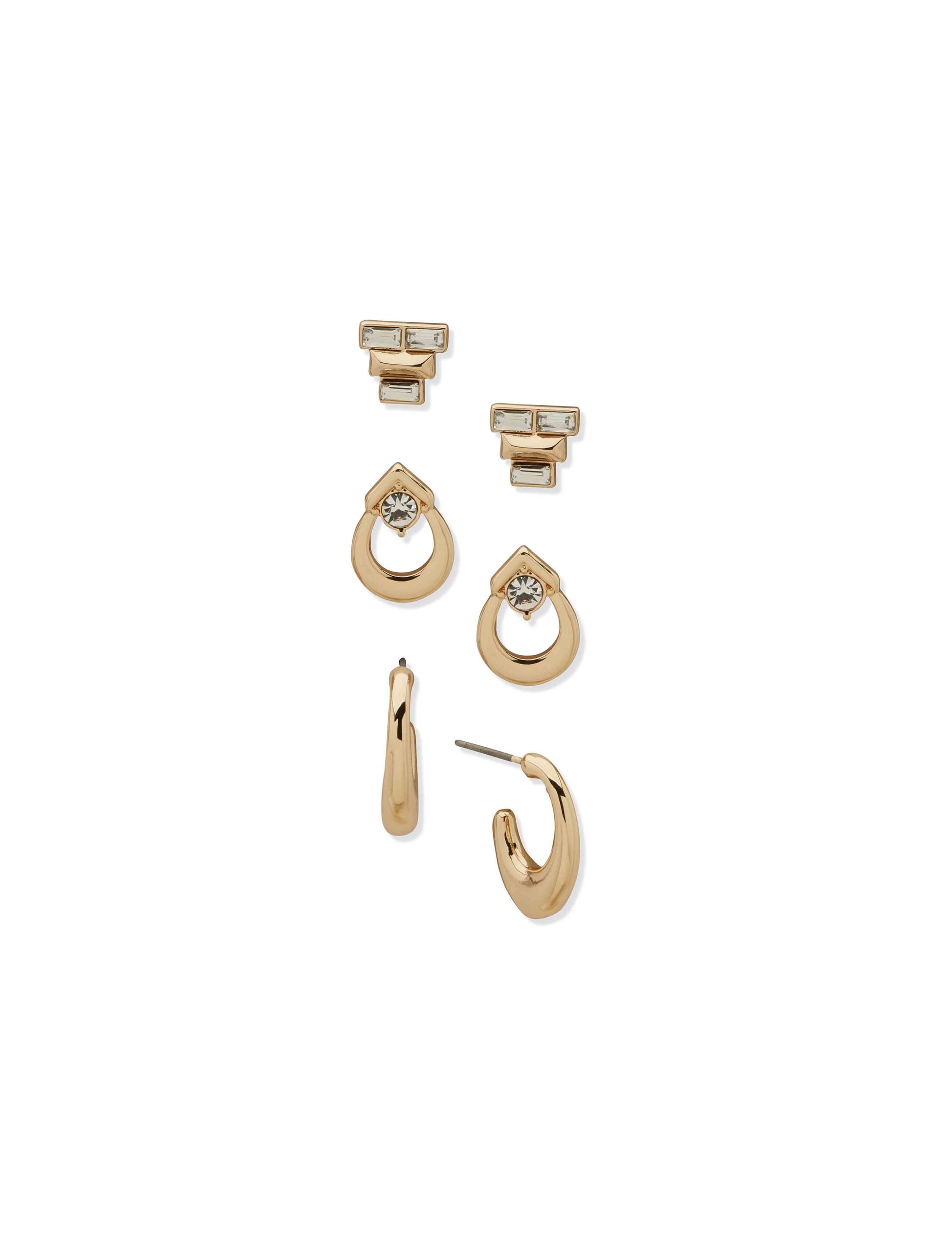 Anne Klein Pe Metal & Stn Trio Set-Gld/Cry