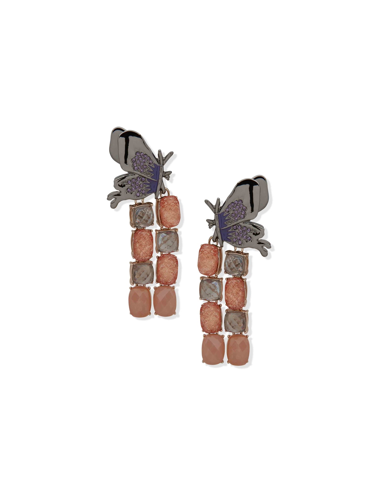 Anne Klein Pe Butterfly Motif W/ Stn Chndlr-Gld/Lt Hem/Mlt