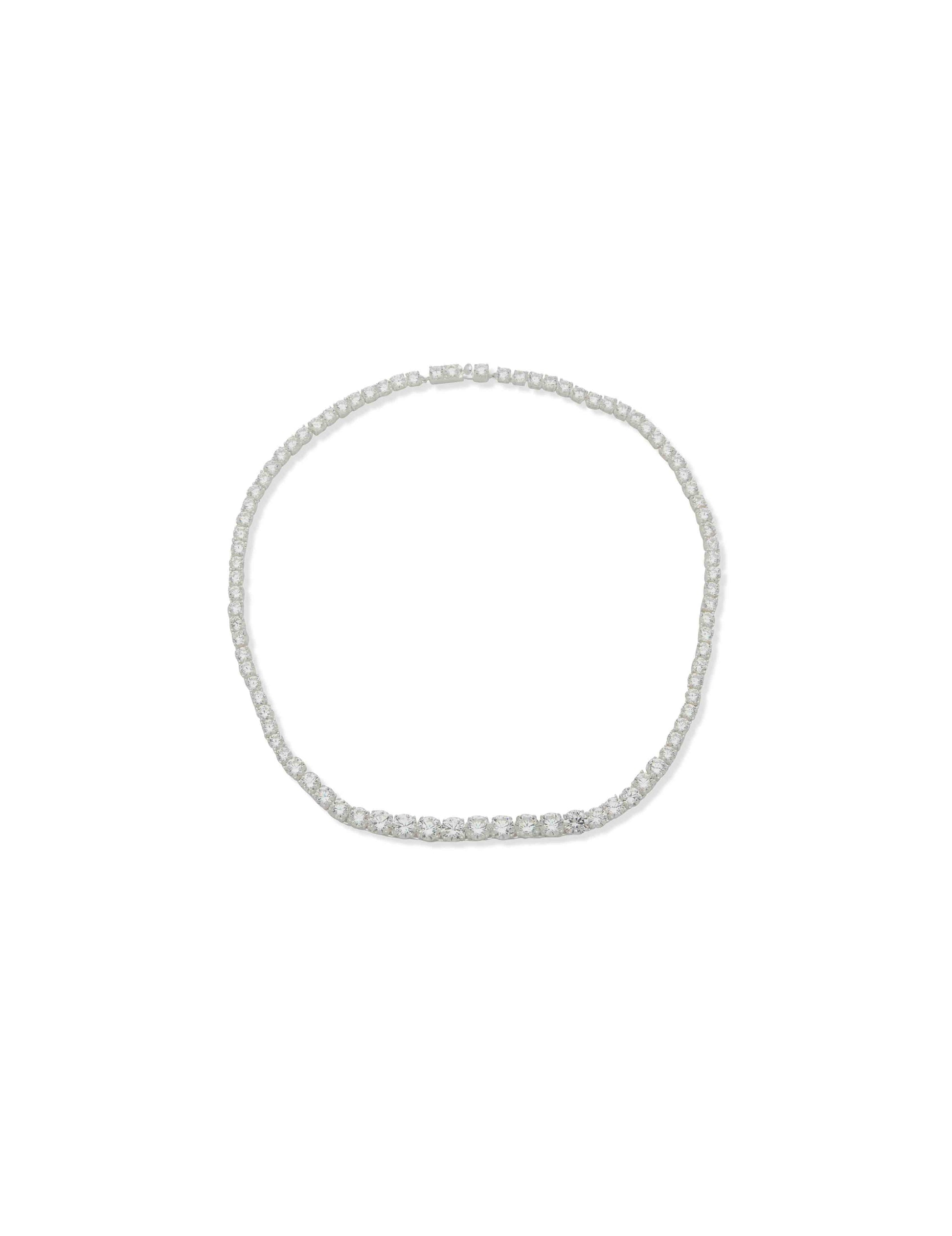 Anne Klein Rounded Stone Necklace - Silver