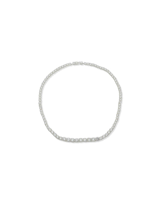 Anne Klein Rounded Stone Necklace - Silver