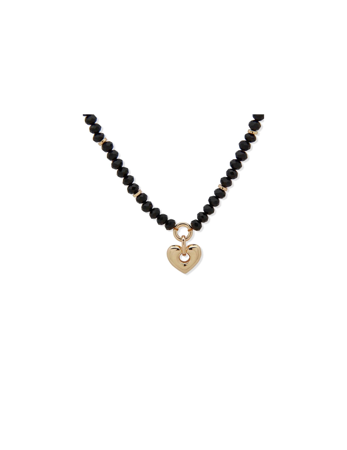 Anne Klein Heart Motif Pendant - Gold/Jet