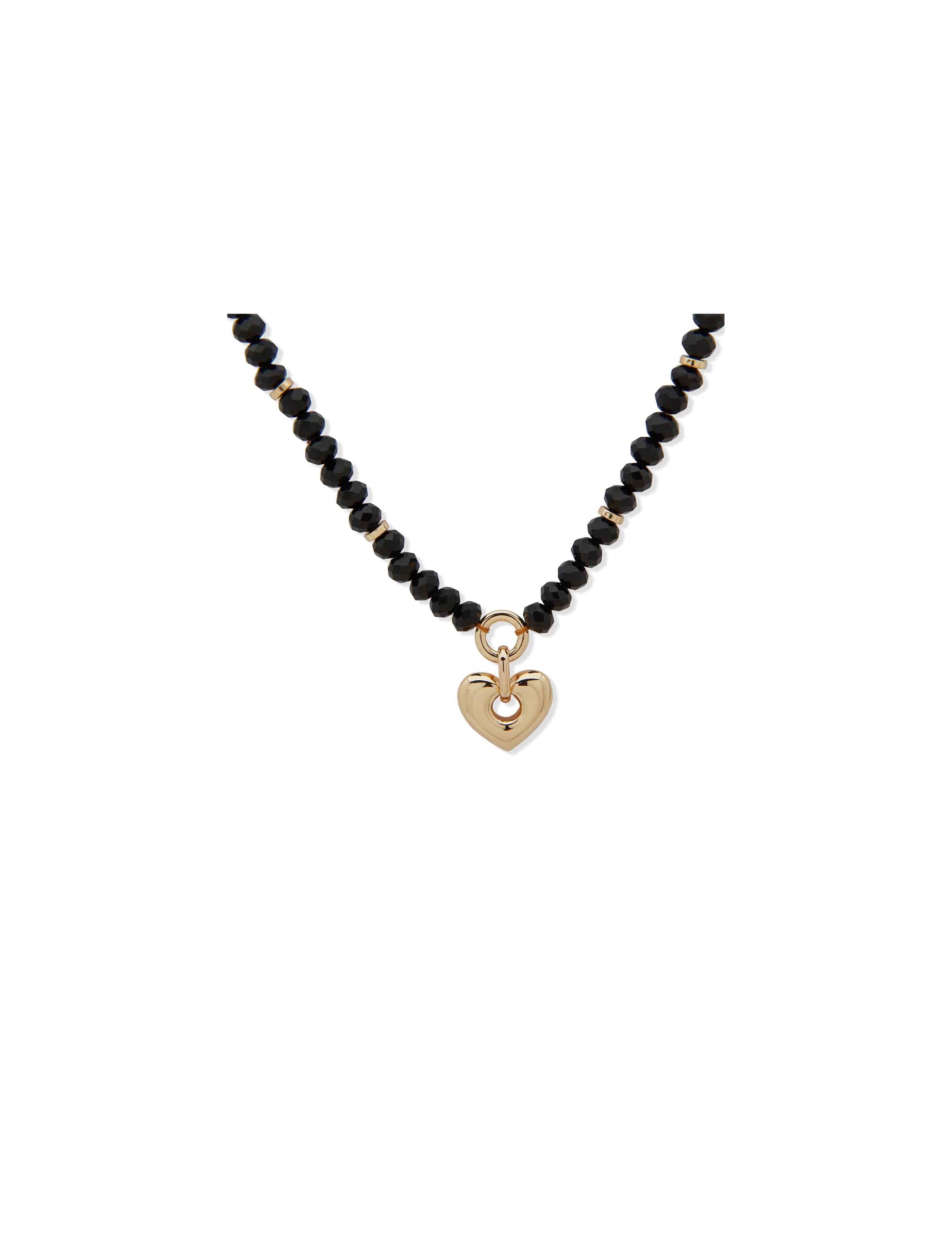 Anne Klein Heart Motif Pendant - Gold/Jet