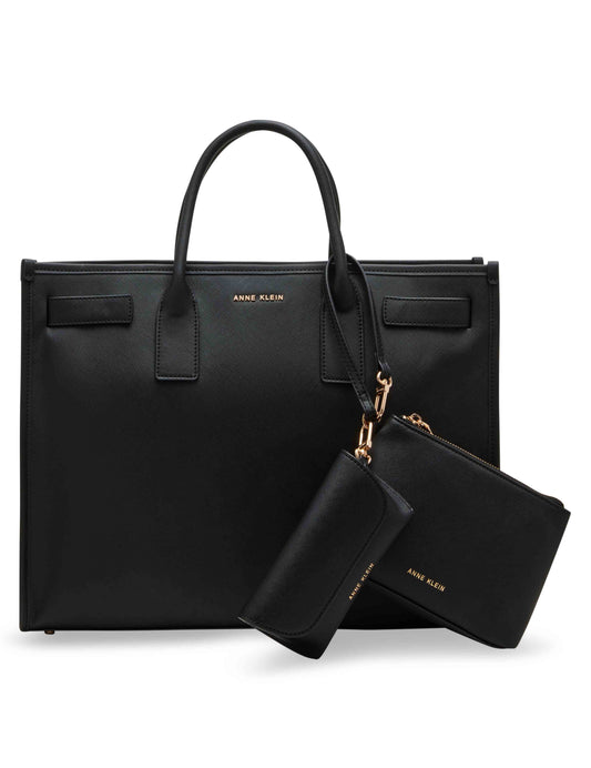 Anne Klein 3 Piece Work Tote with Pouch Set