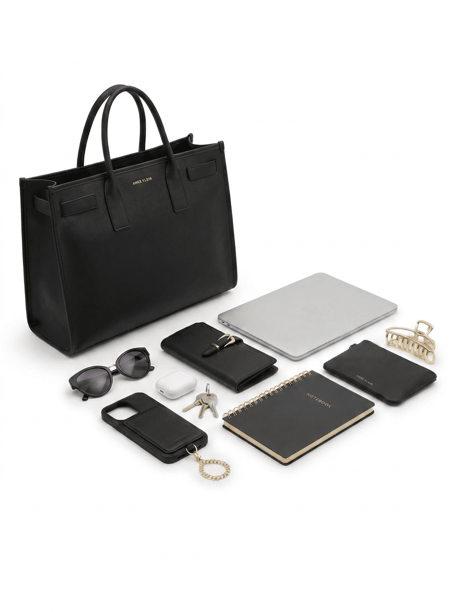 Anne Klein 3 Piece Work Tote with Pouch Set