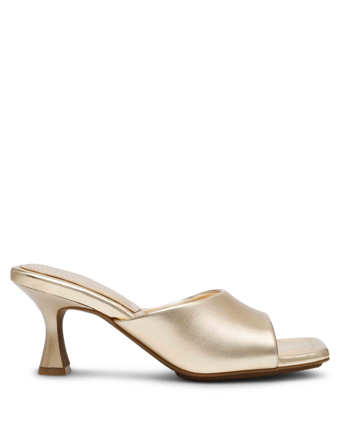 Anne Klein Jerilyn Gold Heeled Mule Sandal