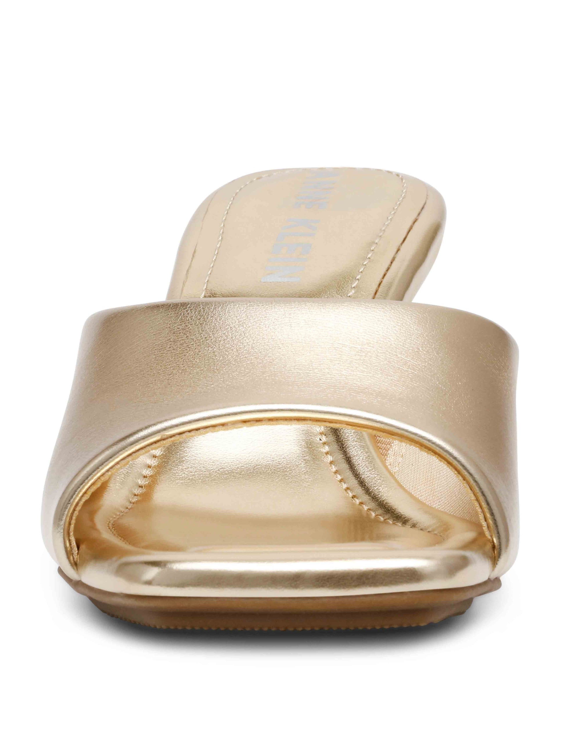 Anne Klein Jerilyn Gold Heeled Mule Sandal