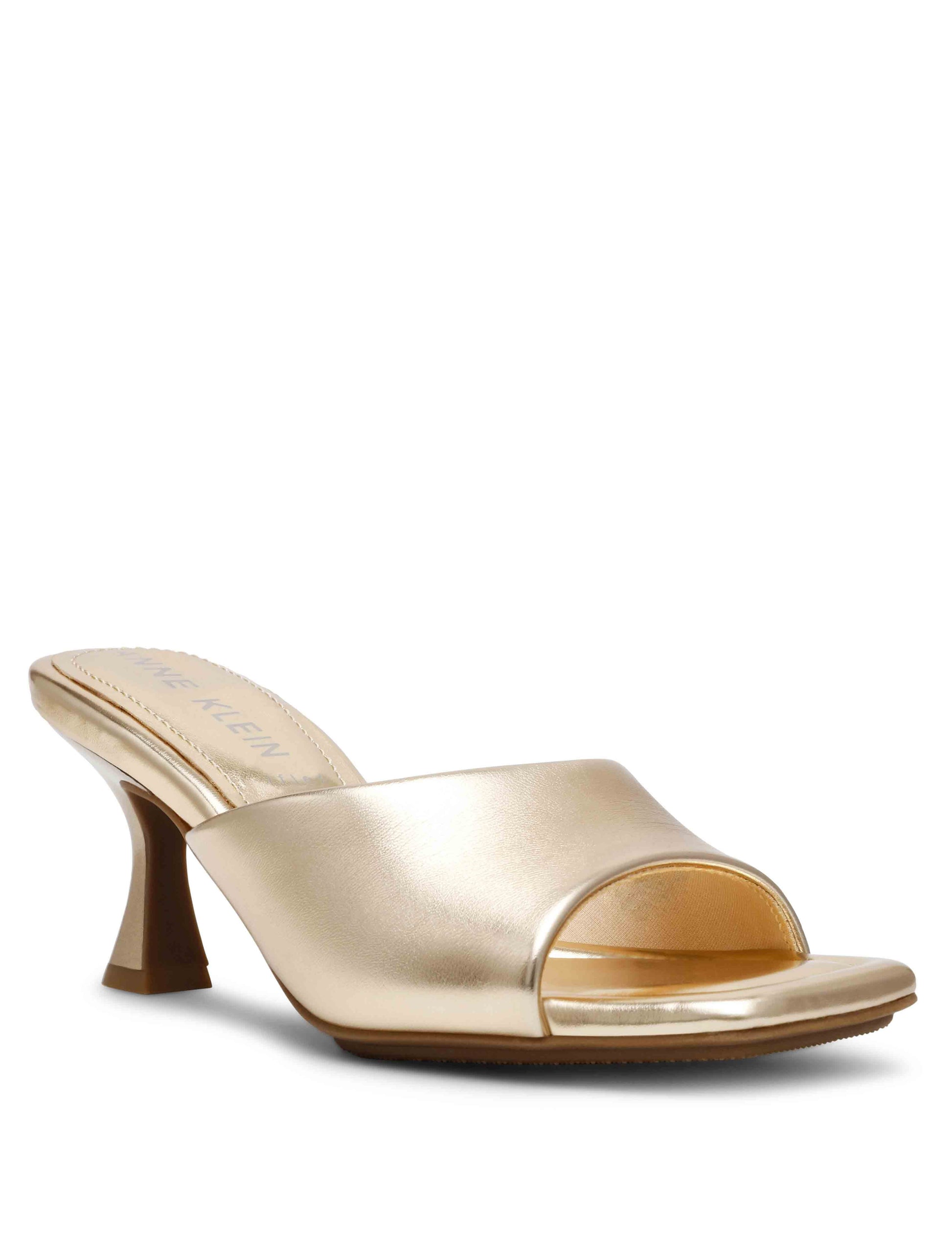 Anne Klein Jerilyn Gold Heeled Mule Sandal