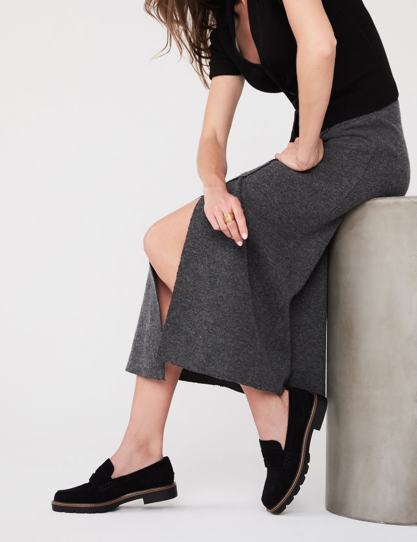 Anne Klein Emmylou Suede Loafers Black