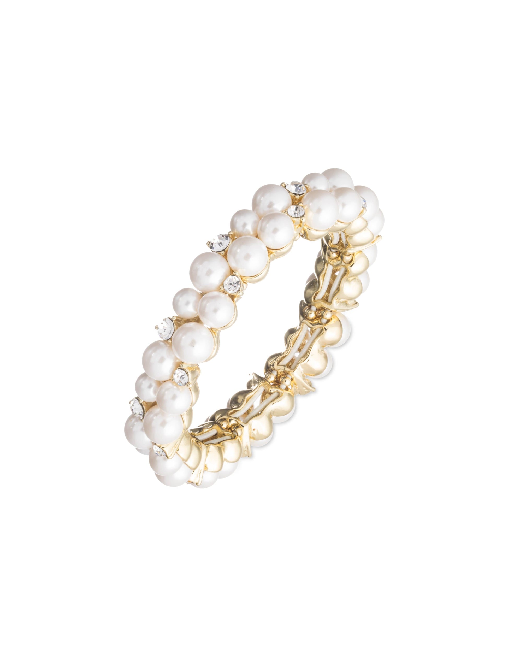 Anne Klein Clustered Faux Pearl Stretch Bracelet