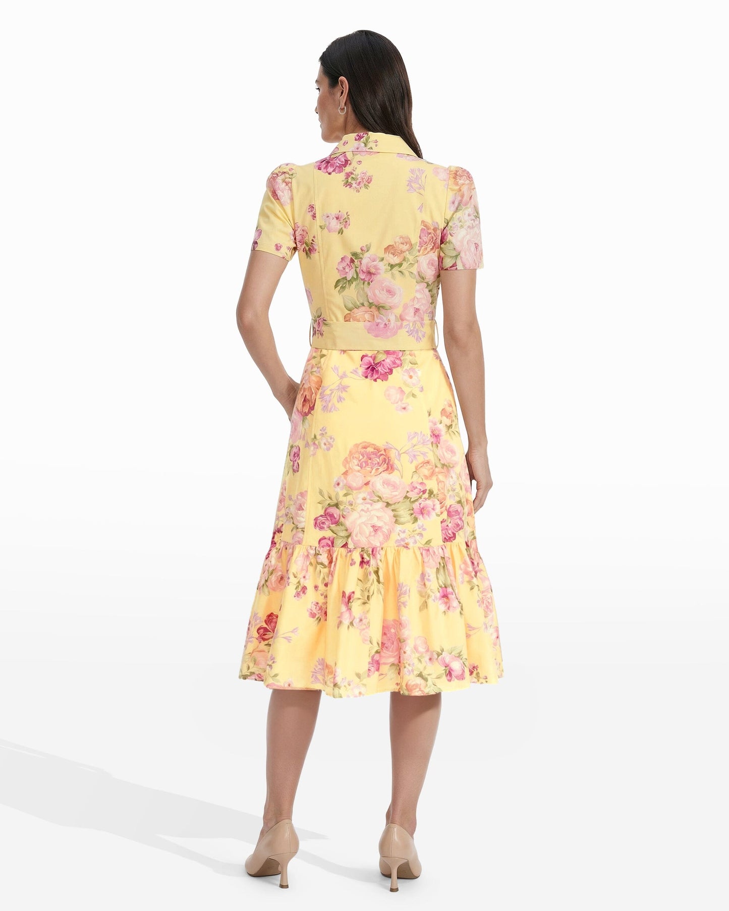 Anne Klein Short Sleeve Tiered Shirt Dress