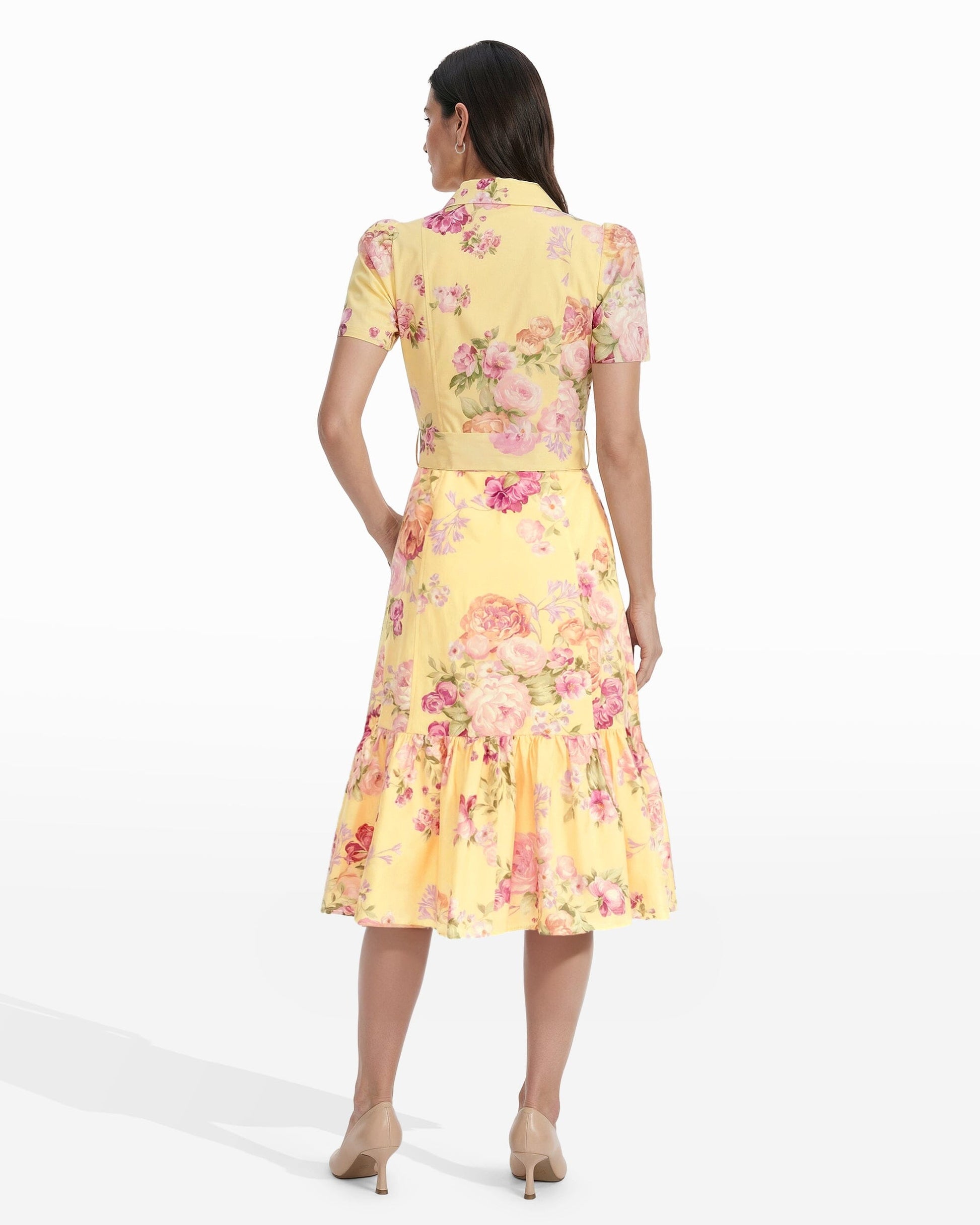 Anne Klein Short Sleeve Tiered Shirt Dress