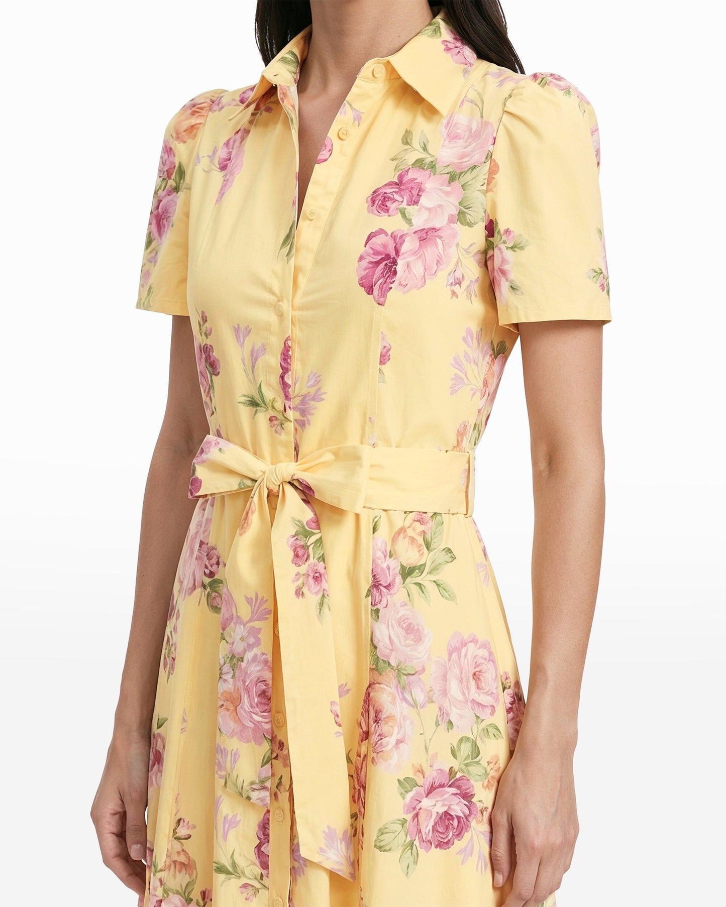Anne Klein Short Sleeve Tiered Shirt Dress