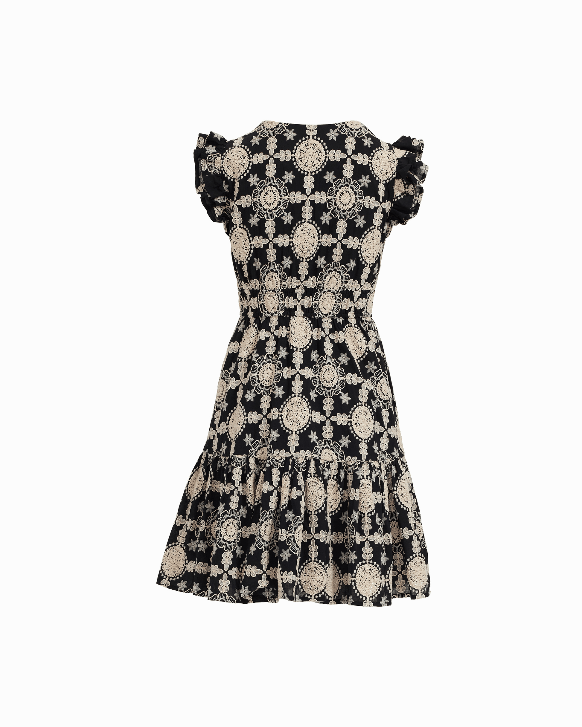 Anne Klein V-Neck Short Dress with Ruffle Sleeves