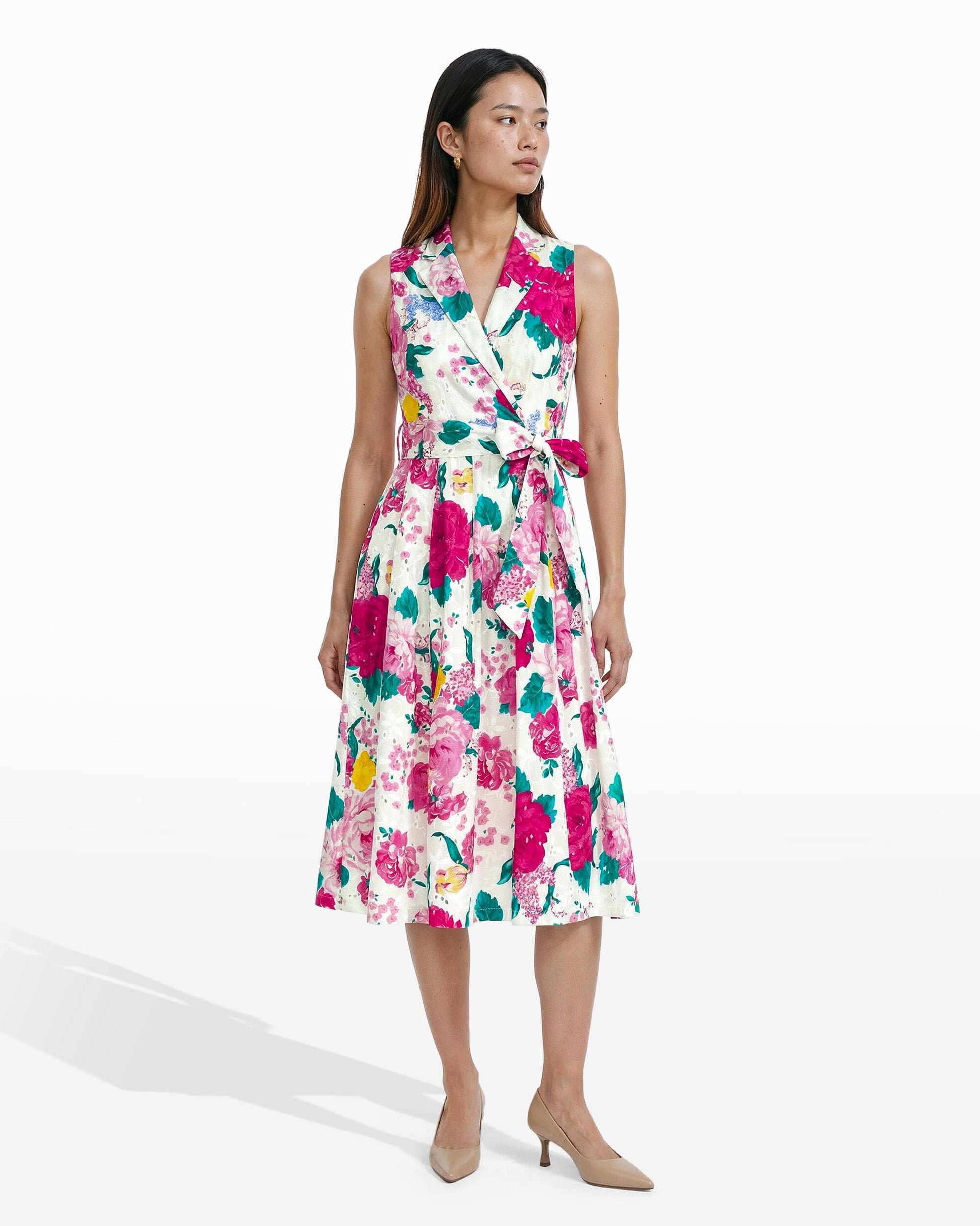 Anne Klein Notched Collar Wrap Dress