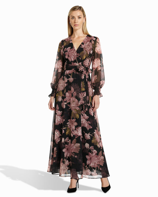 Anne Klein Bell Cuff Faux Wrap Dress